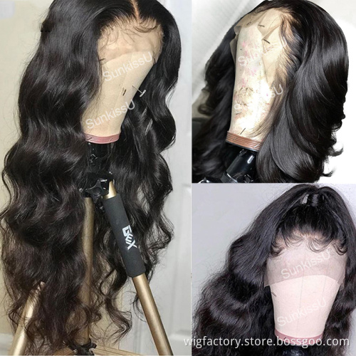 accept custom full hd lace indian hair wig, body wave raw indian wig hd lace front wig 13x6
